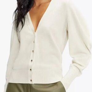 Ted Baker London Astryyd Drapped Cream Cardigan Sweater